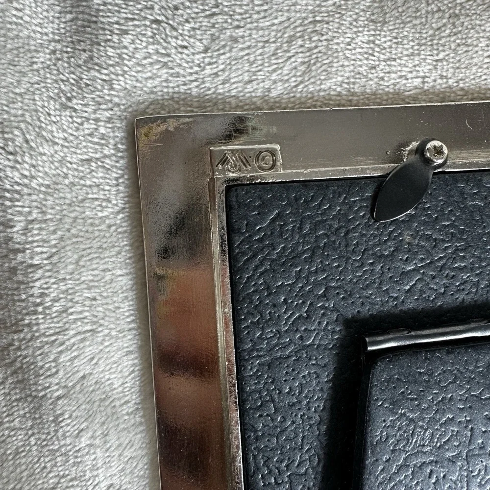 Decorative Black Glass Photo Frame Silver Small  Scroll Accent 3x3